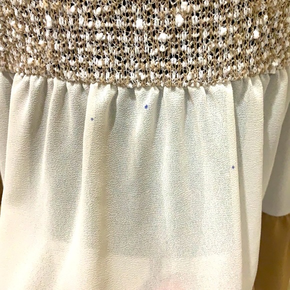 ENTRO color block sweater tunic tan/cream. Size Small - Picture 4 of 6